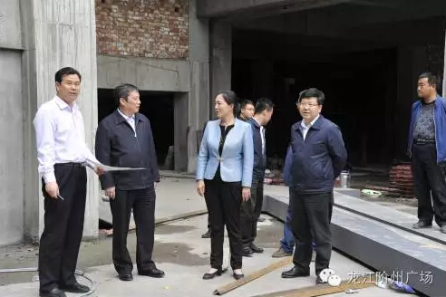 市長陳青，副市長王月成陪同省電力投資集團(tuán)公司總經(jīng)理李輝一行深入階州廣場視察