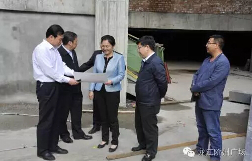 市長陳青，副市長王月成陪同省電力投資集團(tuán)公司總經(jīng)理李輝一行深入階州廣場視察